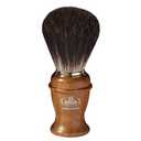 Omega Shaving Brush in Black Badger with Resin Handle and Holder.