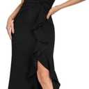 OEZ Long Formal Dresses for Women Wedding Guest Elegant Evening Party Cocktail Dress Sexy V Neck Sleeveless Gowns Dresses, L