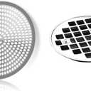 LEKEYE Shower Hair Catcher Drain Protector Strainer-Steel & Silicone 2 Pack