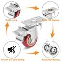 3 Inch Industrial Heavy Duty Swivel Caster Wheels with Brake,Set of 4 Safety Locking Casters,Load 1600lbs,Premium Polyurethane Wheels for Table,Trailer,Saw Table,Stage Toolbox,Bed,Corn Board