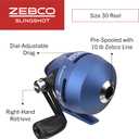Zebco Slingshot Spincast Reel and Fishing Rod Combo, 2-Piece Fishing Pole, Right-Hand Retrieve, Pre-Spooled with 10-Pound Zebco Line, 5.6 feet
