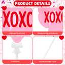 60 Pcs Valentine's Day Balloons 4 Inch Heart Balloons, Multicolor Self Inflating Balloon and Balloon Sticks with Bow Clips, Foil Mini Balloon on a Stick for Happy Valentines Day Wedding Anniversary