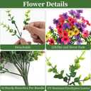 Artificial Hanging Flowers for Outdoors Faux Plants, 2PCS Artificial Outdoor Flowers for Spring Decor, UV Resistan Realistic Daisy Fake Hanging Plants for Indoor Planter Garden Porch(Vibrant Trio)