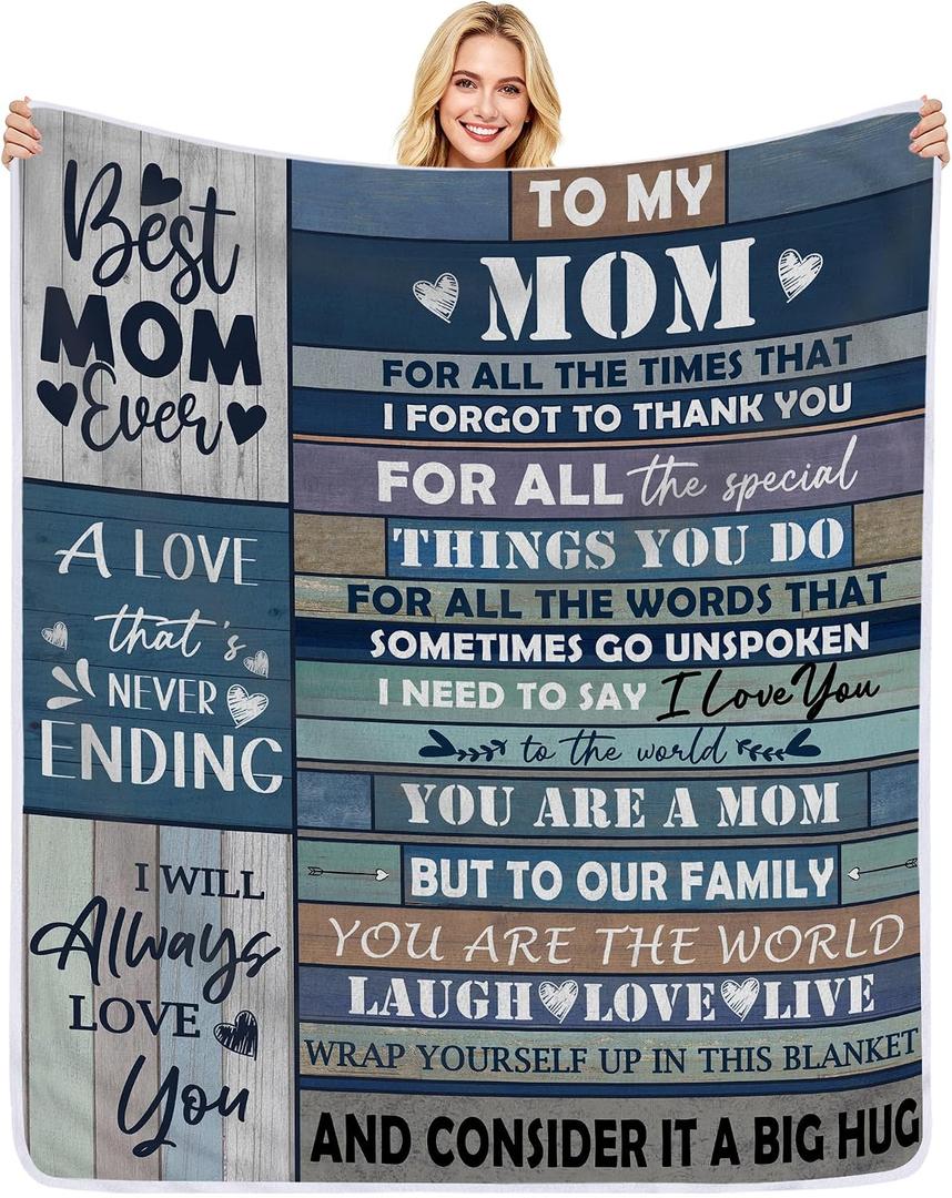 pinata Gifts for Mom Blanket, Mom Gifts for Mothers Day from Daughter Son, Anniversary Birthday Gift for Moms, Teen Moms Blanket for Mothers Day, Valentines, Mother's Gift Blue Blankets 50"X60"