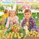 SevenQ Plastic Easter Eggs Empty 2.3” 50Pcs, Fillable Golden Egg for Easter Basket Stuffers Gifts for Kids Party Favors Pinata Goodie Bags Treasure Box Toys Fillers Easter Egg Hunt Games Decorations