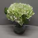 CHASMILE Real Touch Artificial Flowers Hydrangea in Vase for Home Decoration,Artificial Hydrangeas Centerpieces for Tables, Lifelike Fake Hydrangea in Vase for Bathroom, Office and Water Bar