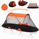 Pop up Mosquito Tent for Camping, 86.6 x 41 x 35 Inch Bug Net Tent with Instant Automatic Setup, Lightweight Portable Screen Net Fits Most Camping Cot for Outdoor Hiking Travel(Orange), 86.61 x 41.34 x 35.43"