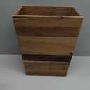 Small Wood Trash Can, Farmhouse Rectangular Garbage Can Waste Basket, Rustic Distressed Reclaimed Wood Wastebasket, Vintage Wooden Trash Recycling Bin Storage Basket with Metal Handles (Natural)