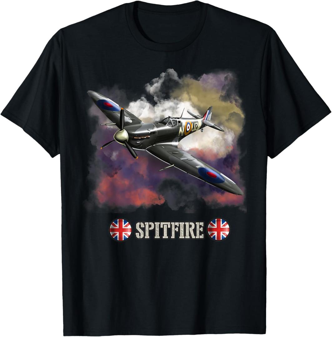 World War 2 British Aircraft Supermarine Spitfire Fighter T-Shirt