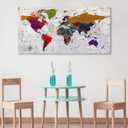 ZEYDRT Canvas Wall Art map Wall Art for Office Living Room Home Decorations world map Canvas Art Wall Decor Wall Decoration Vintage map of the world Office for Home Bedroom Decoration24 x48