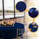 BRILLMAX 6 Pack Navy Blue Round Tablecloths 120 Inch for 60 Tables - 150 GSM Polyester Fabric, Floor Length Drop, Water, Stain & Wrinkle Resistant Cloth Cover for Wedding Reception Banquet Dining