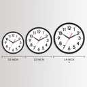 AKCISOT 14 Inch Wall Clock Silent Non-Ticking Modern Wall Clocks Battery Operated - Analog Classic Clock for Office, Home, Bathroom, Kitchen, Bedroom, School, Living Room(Black)