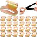 Zonon 25 Pcs 1" Flat Hook Rooftop Cargo Tie Down Hook Car Roof Carrier Door Hook Attaches to Car Door Frame for 1" Tie Down Strap Webbing Secure Any Car Roof Bag Compatible with Most Cars Truck