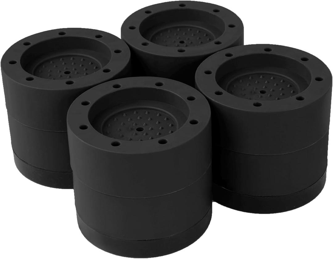 Kvoike Bed Risers Adjustable Furniture Risers Heavy Duty Lifts Height 2 Inch, Round Bed Lifts Risers for Desk Table Couch Chair Sofa (Set of 4) (Black)