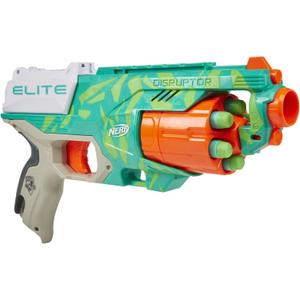 NERF Elite Disruptor Dynamic Green Dart Blaster, Rotating Drum, Slam Fire, Kids Outdoor Toys for 8 Year Old Boys & Girls
