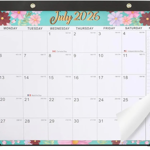 Floral 2026 Wall Calendar, Tear-Off Monthly Calendars from January to December 2026, Hanging Calendar for Recording Anniversaries and Appointments, 17"× 12”