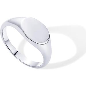 PAVOI 14K Gold Plated Pinky Signet Ring for Women | Lightweight Statement Bands | Chunky Signet Stackable Rings