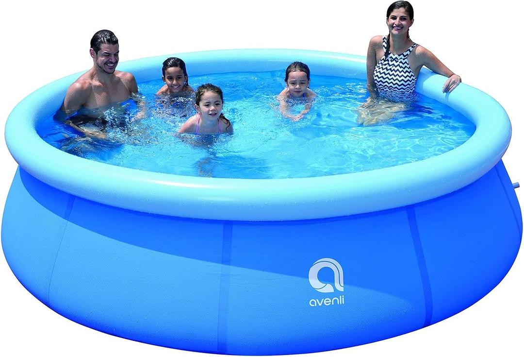 10ft x 30in Inflatable Swimming Pool, Outdoor Above Ground Pool, Top Ring Blow Up Pool