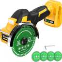 Ecarke Cordless Cut Off Tool Compatible with DeWalt 20V Battery, 4" Circular Saw Brushless Motor with Blades, 18,000 RPM Mini Cut Off Tool Kit for Wood/Metal/Plastic/Tile/Stone Cutting, NO BATTERY