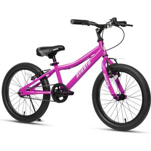 AVASTA Bilbo 20 Inch Kids Bike for Boys Girls 6 7 8 9 10 Years Old, Retro Style High Carbon Steel Bicycle with Adjustable Handlebars and Seat, Dual V-Brakes, Kickstand, Plum Red