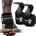 Gymreapers Weight Lifting Hooks (Pair), Heavy Duty Power Wrist Straps Hand Grip Support For Deadlifts, Pull Ups, Shrugs - Gym Gloves For Men and Women