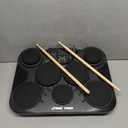 Pyle Electronic Tabletop Digital Drum Set, Compact Portable Drum Pad Kit w/ 8 Touch Sensitive Pads and Pedals, 600 Sounds, USB & Headphone Outputs, MIDI/AUX Inputs, 4x5 Drums & 4x3.5 Cymbals (Black)