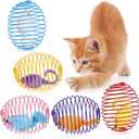 Jecery 5 Pcs Cat Spring Balls Toys Stretchable Rolling Balls Colorful Playful Coils Interactive Action Toy Caged Rats for Kitten Pet Supplies (Mouse,Multicolor)