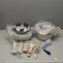 12 Pcs Pots and Pans Set, Nonstick Cookware Sets White Granite Induction Cookware, Non-toxic Healthy Non Stick Kitchen Cooking Set with Frying Pans Set, Saucepans,Steamer (PFAS, PFOA, PFOS Free)