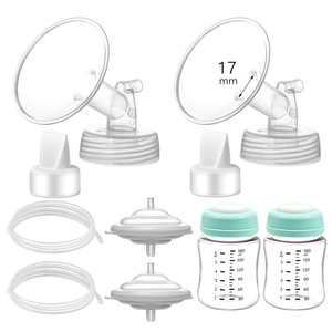 Momstouch Pump Parts Compatible with Spectra S1/S2/9 Plus, Not Original Accessories, Full Set Replacements Include 17mm Flange, Duckbill Valve, Backflow Protector, Tubing and Bottle