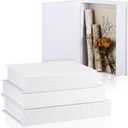 Tioncy 3 Pcs Neutral Linen Book Box for Decoration Faux Book Storage Box Modern Farmhouse for Bookshelf Coffee Table Decor DIY Crafts(Multi Sizes,White)