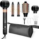 Hair Styler Hair Dryer Brush - 110,000 RPM High-Speed Hot Air Styler,Multi Stylers with Auto-Wrap Curler, Professional Blow Dryer Brush for Fast Curling Volumizing Straightening Styling(Black-Golden)