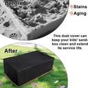 Kids Black Sandbox Cover for Step2 Naturally Playful Sandbox II, 600D Oxford Cloth 53x33x18 Inch Waterproof Sandboxes Lid with Storage Sand Box Bag for Outdoor Toys