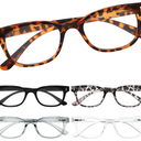 BLS BLUES 5 Packs Reading Glasses for Women Blue Light Blocking, Vintage Computer Eyewear