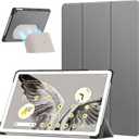 MoKo for Google Pixel Tablet Case 2023, Foldable Design, Ultra Thin Slim Leather TPU Back Full Protector Trifold Stand Cover Case for Pixel Tablet, 11inch, Gray