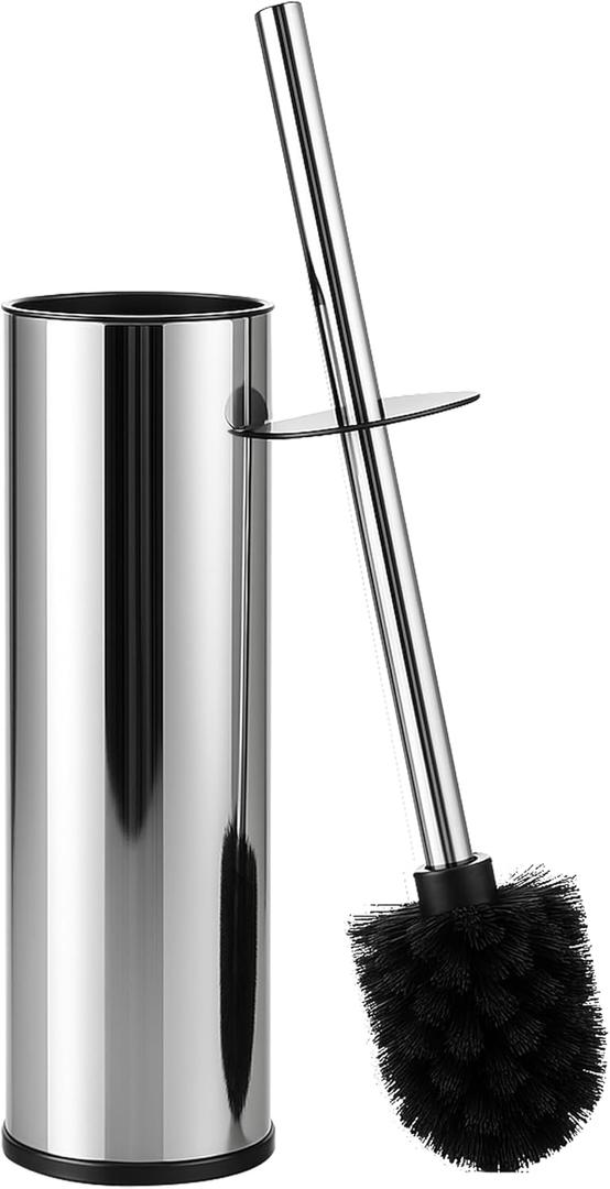 BGL Chrome Toilet Brush and Holder,Stainless Steel Toilet Brushes for Bathroom with Holder