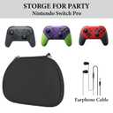 GEEKRIA Controller Travel Case Compatible with Nintendo Switch Pro, Hard Shell Carrying Bag, Protective Storage with Internal Mesh Pocket for Charging Cable (Dark Gray)