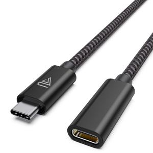 USB Type C Extension Cable (1.5Ft/0.5m), USB C 3.1(10gbps) Male to Female Extension Charging & Sync Compatible with Switch, MacBook Air M2/ M1/ Pro, iPad Pro/Air Dell XPS Surface Book- Black