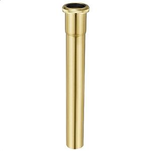 1-1/4 O.D x 12" Brass Slip Joint Extension Tube, Heavy Duty Extension Tube for Bathroom Sink Drain Tailpiece, Brushed Gold