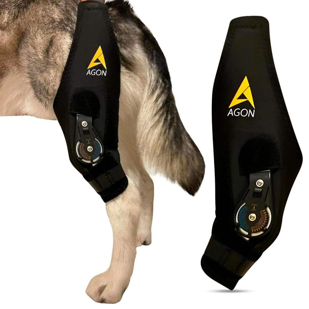 AGON Dog Knee Brace  Professional Knee Support Brace for Dogs with Adjustable Hinge Stabilizer  Premium Neoprene Hip Brace for Knee Support, Dog Recovery, and Joint Support (Left Leg, X-Large)
