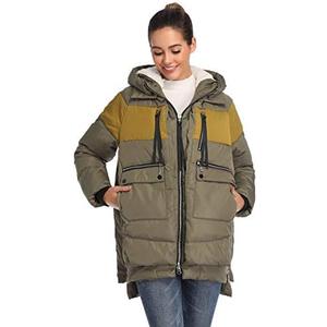 FADSHOW Women's Winter Thickened Down Jackets Long Down Coats Warm Parka with Hood, XS