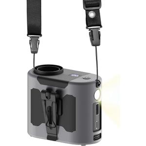 Portable Waist Clip on Fan, 10000mAh Belt Personal Fan Rechargeable With Flashlight Power Bank for Night Fishing, Camping - 5 Speed Wind Adjustment for Outdoor Workers, Sports Lovers -GrayBlack Portable Waist Clip on Fan, 10000mAh Belt Personal Fan Rechargeable With Flashlight Power Bank for Night Fishing, Camping - 5 Speed Wind Adjustment for Outdoor Workers, Sports Lovers -GrayBlack