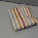 jinchan Colorful Striped Linen Kitchen Curtains 24 Inch Tier Curtains Farmhouse Modern Cafe Small Window Treatments Light Filtering Rod Pocket for Living Room Bathroom 2 Panels Multi Red