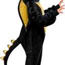 Rubies Black Dragon Comfywear Hooded Jumpsuit for Kids, Unisex S/M, Small-Medium (Black, S)