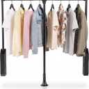 Heavy Duty Pull Down Closet Rod 35-48" Stainless Steel 60lbs