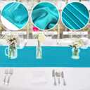 Aneco 4 Pack Satin Table Runner 12 x 108 Inch Teal Long Bright Silk and Smooth Fabric Party Table Runner for Wedding Banquet Party Decoration