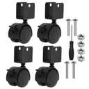 PATIKIL 2" Swivel Caster with 7/9" U Bracket, 4 Pack 360 Rotation Swivel No Noise Wheel with Brake Total 132 Lbs Locking Caster for Furniture Legs