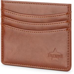Slim Wallet Minimalist Front Pocket RFID Blocking Men and Women Leather Wallets