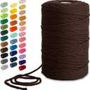 Nook Theory Macrame Cord - 3mm 220 Yards Cotton Rope, 4mm 5mm Yarn, String for Crafts, Perfect for Macrame Wall Hanging and Boho Decorations (Mocha 2)
