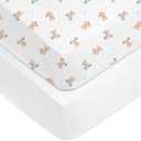 American Baby Company Fitted Crib Sheet 28" x 52", Soft Breathable Neutral 100% Cotton Jersey Sheet, Bear, for Boys and Girls, Fits Crib and Toddler Bed mattresses