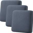 hyha Outdoor Couch Cushion Covers, Sectional Couch Sofa Covers Washable, Jacquard Diamond Lattice, Stretch Sofa Seat Cushion Cover for Indoor/Outdoor Patio Furniture (3 Pieces, Grey)